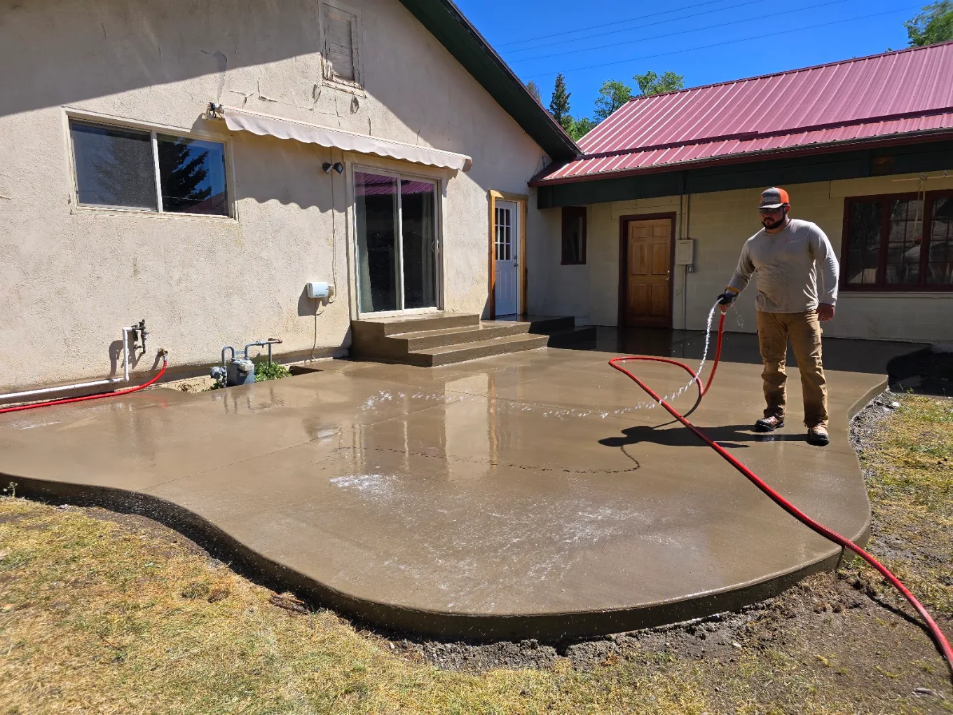Belgian stone stamped patio in Buena Vista, Colorado