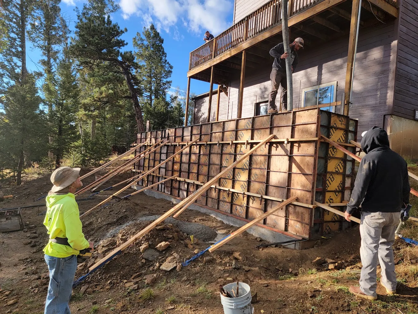Poured concrete foundation and footers in Chaffee County, Colorado