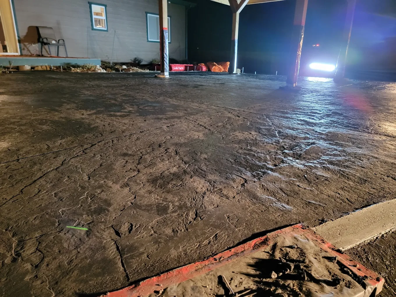 Stamped slate concrete patio in Buena Vista, Colorado